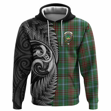 Gayre Tartan Crest Hoodie With New Zealand Silver Fern Maori Koru
