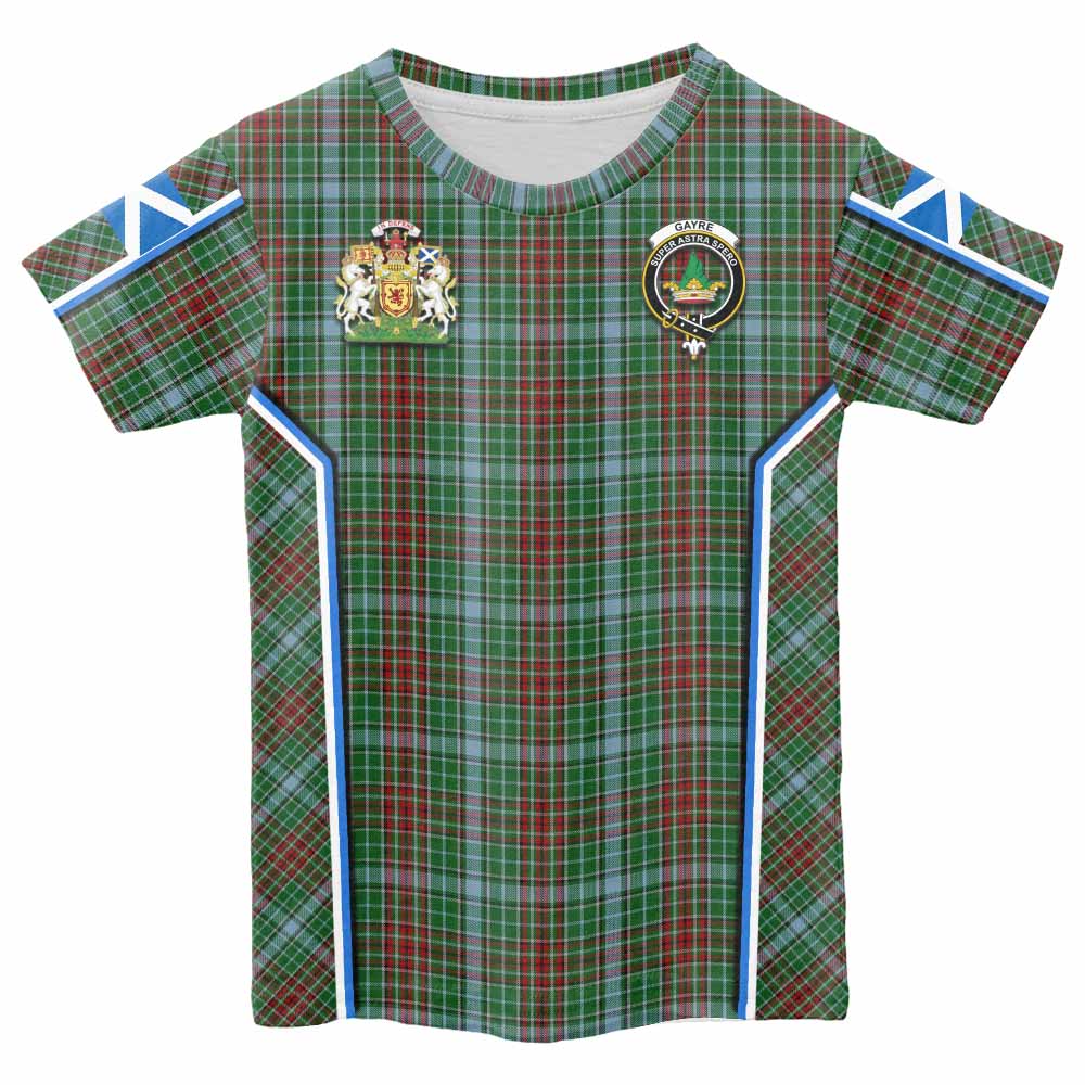 Gayre Tartan Crest Kid T-shirt Scotland Coat of Arm Flag Style - Tartan Vibes Clothing