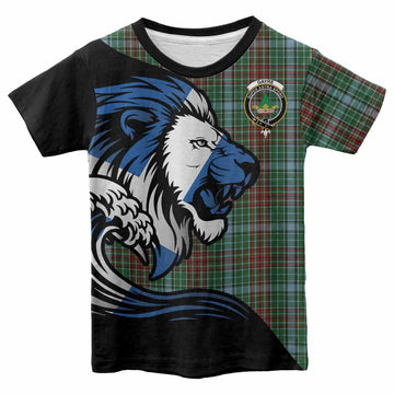 Gayre Tartan Crest Kid T-shirt Scottish Golden Lions Wave Flow