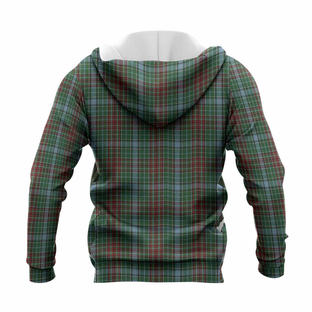 Gayre Tartan Crest Knitted Hoodie Ferocious Lion Style