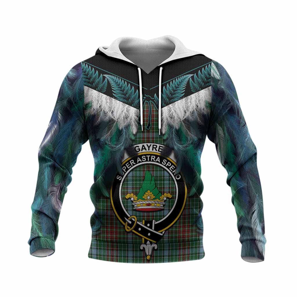 Gayre Tartan Crest Knitted Hoodie New Zealand Maori Korowai Cloak