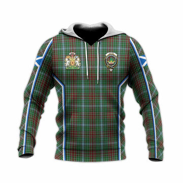 Gayre Tartan Crest Knitted Hoodie Scotland Coat of Arm Flag Style