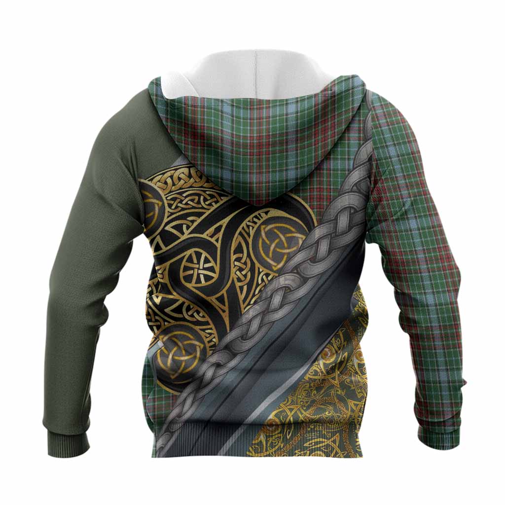 Gayre Tartan Crest Knitted Hoodie Scottish Triskele Celtic