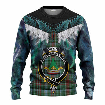 Gayre Tartan Crest Knitted Sweater New Zealand Maori Korowai Cloak