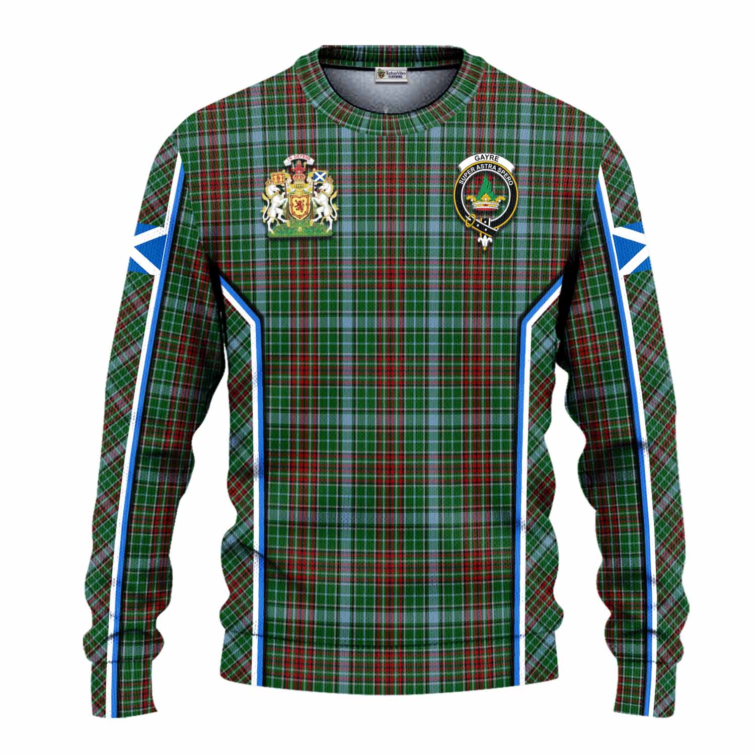 Gayre Tartan Crest Knitted Sweater Scotland Coat of Arm Flag Style - Tartan Vibes Clothing