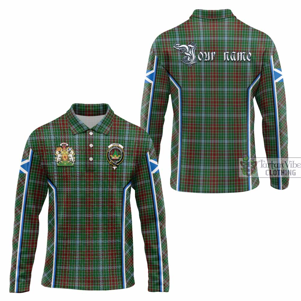 Gayre Tartan Crest Long Sleeve Polo Shirt Scotland Coat of Arm Flag Style - Tartan Vibes Clothing