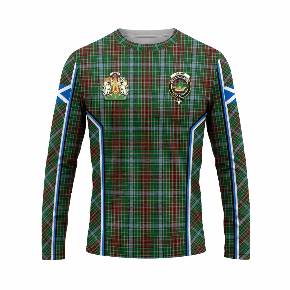 Gayre Tartan Crest Long Sleeve T-Shirt Scotland Coat of Arm Flag Style - Tartan Vibes Clothing