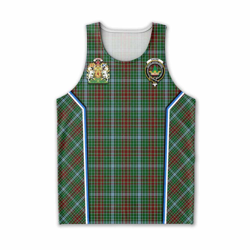 Gayre Tartan Crest Men Tank Top Scotland Coat of Arm Flag Style - Tartan Vibes Clothing