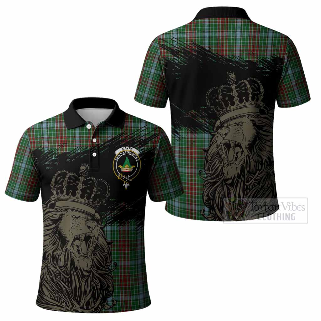 Gayre Tartan Crest Polo Shirt Crowned Lion Heritage Style
