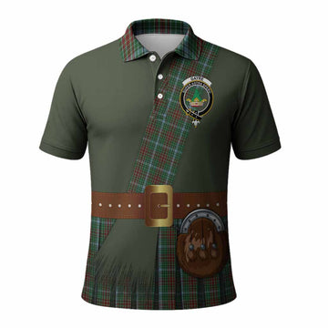 Gayre Tartan Crest Polo Shirt Kilt Costume Style