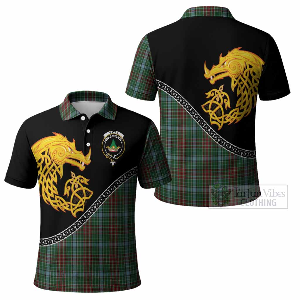 Gayre Tartan Crest Polo Shirt Legendary Dragon Knot Half Style