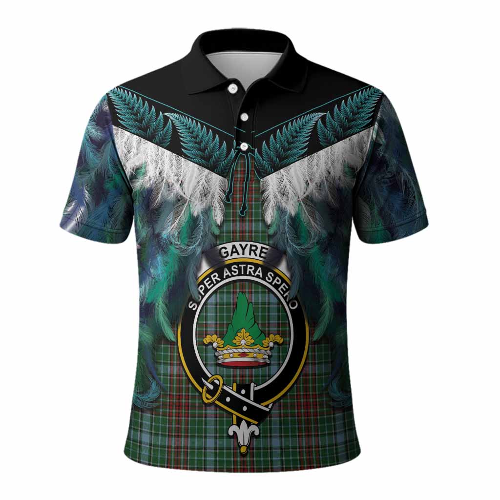 Gayre Tartan Crest Polo Shirt New Zealand Maori Korowai Cloak