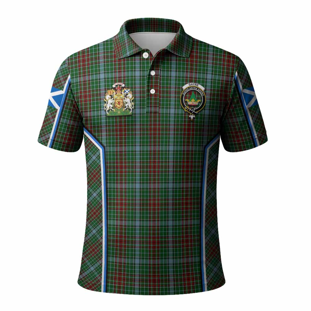 Gayre Tartan Crest Polo Shirt Scotland Coat of Arm Flag Style - Tartan Vibes Clothing