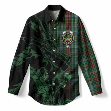 Gayre Tartan Crest Scottish Women Casual Shirt Dragon and Thistle