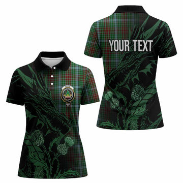 Gayre Tartan Crest Scottish Women Polo Shirt Dragon and Thistle
