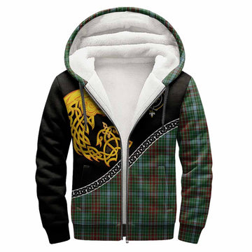 Gayre Tartan Crest Sherpa Hoodie Legendary Dragon Knot Half Style