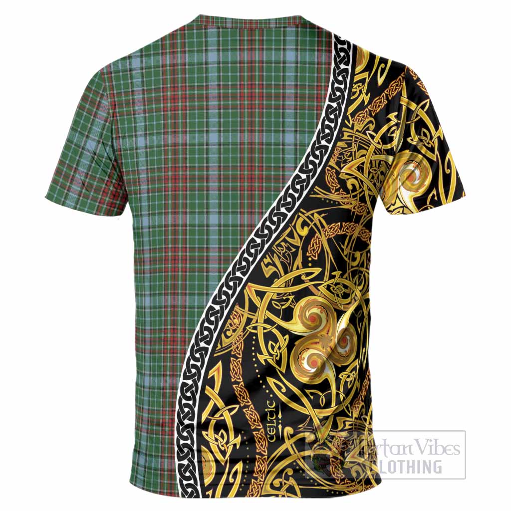 Gayre Tartan Crest T-Shirt Celtic Knot and Triple Trickle Spiral Symbols