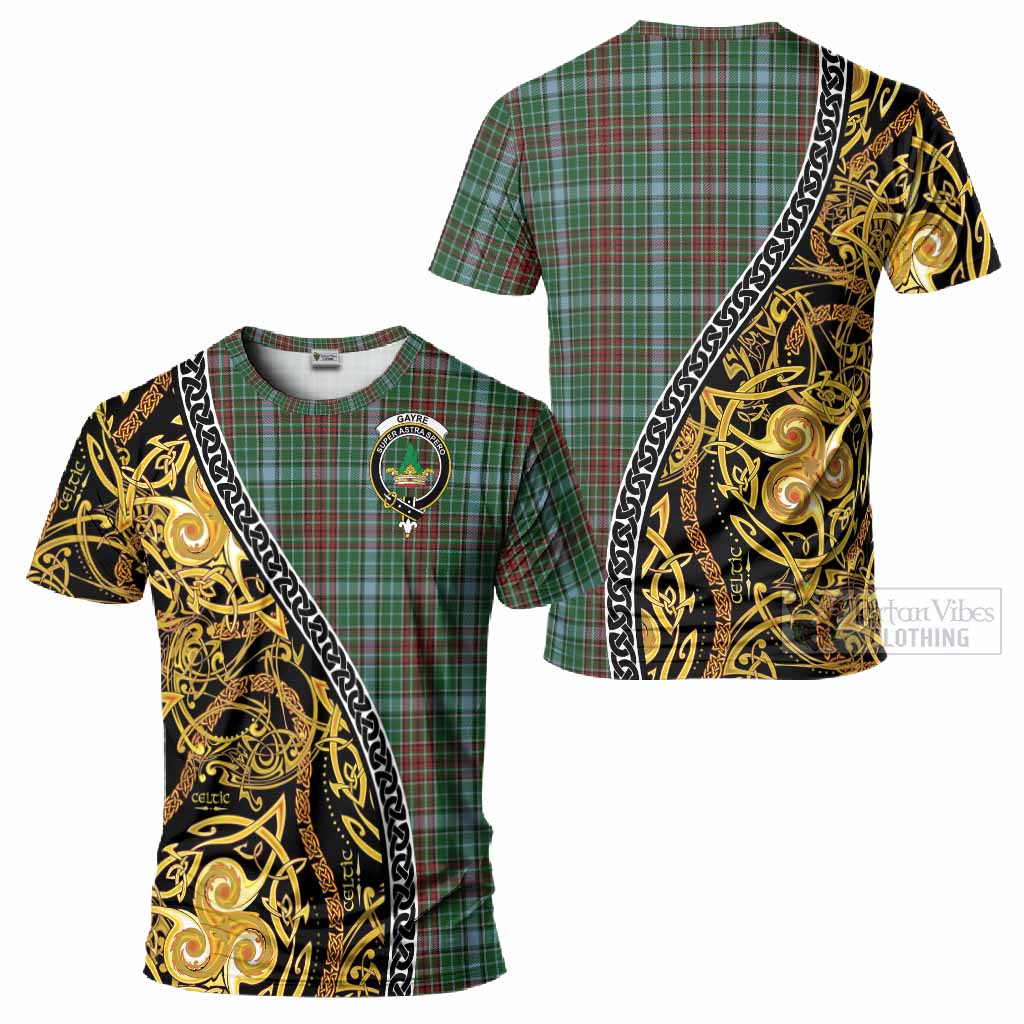 Gayre Tartan Crest T-Shirt Celtic Knot and Triple Trickle Spiral Symbols