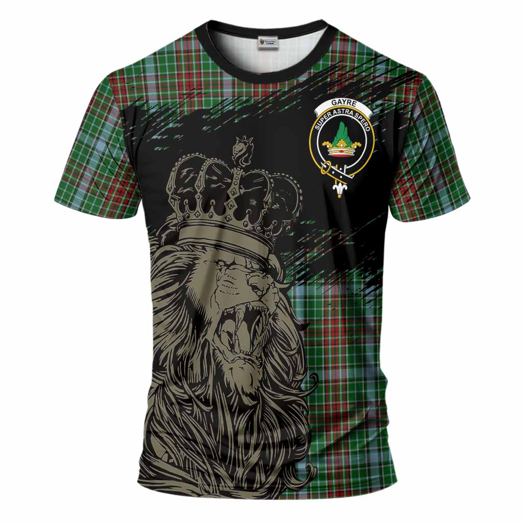 Gayre Tartan Crest T-Shirt Crowned Lion Heritage Style