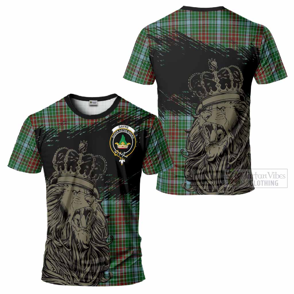 Gayre Tartan Crest T-Shirt Crowned Lion Heritage Style