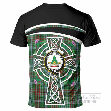 Gayre Tartan Crest T-Shirt Scottish Thistle Celtic Cross Alba Gu Brath