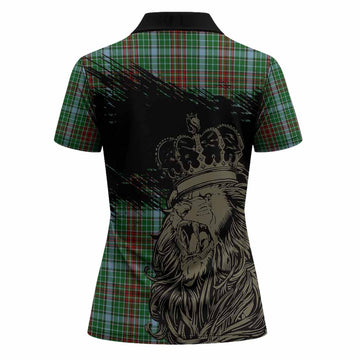 Gayre Tartan Crest Women Polo Shirt Crowned Lion Heritage Style