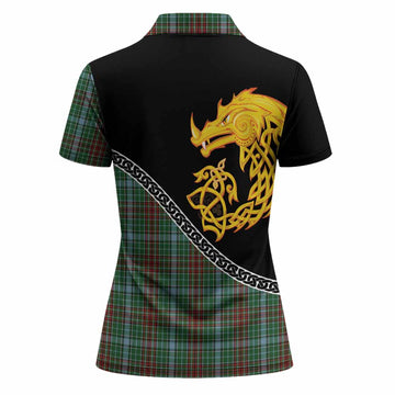 Gayre Tartan Crest Women Polo Shirt Legendary Dragon Knot Half Style