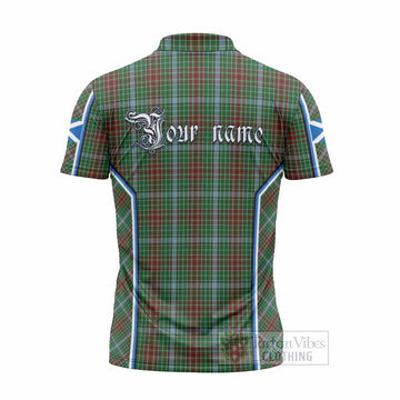 Gayre Tartan Crest Zipper Polo Shirt Scotland Coat of Arm Flag Style