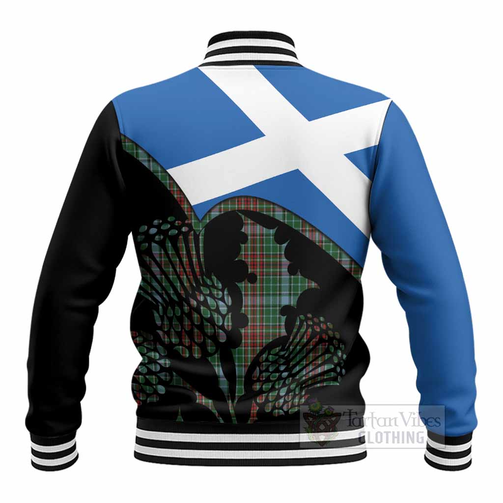 Gayre Tartan Family Crest Baseball Jacket Scotland Thistle Floral Flag Style