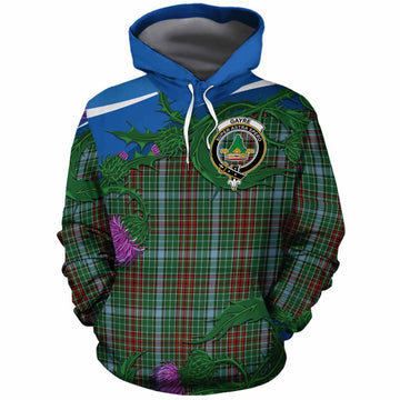 Gayre Tartan Family Crest Cotton Hoodie Thistle in Minimalism