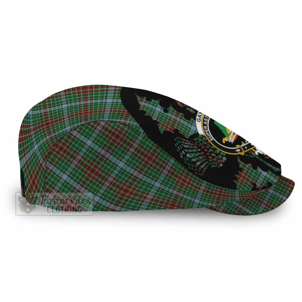Gayre Tartan Family Crest Flat Cap, Jeff Cap Scotland Thistle Floral