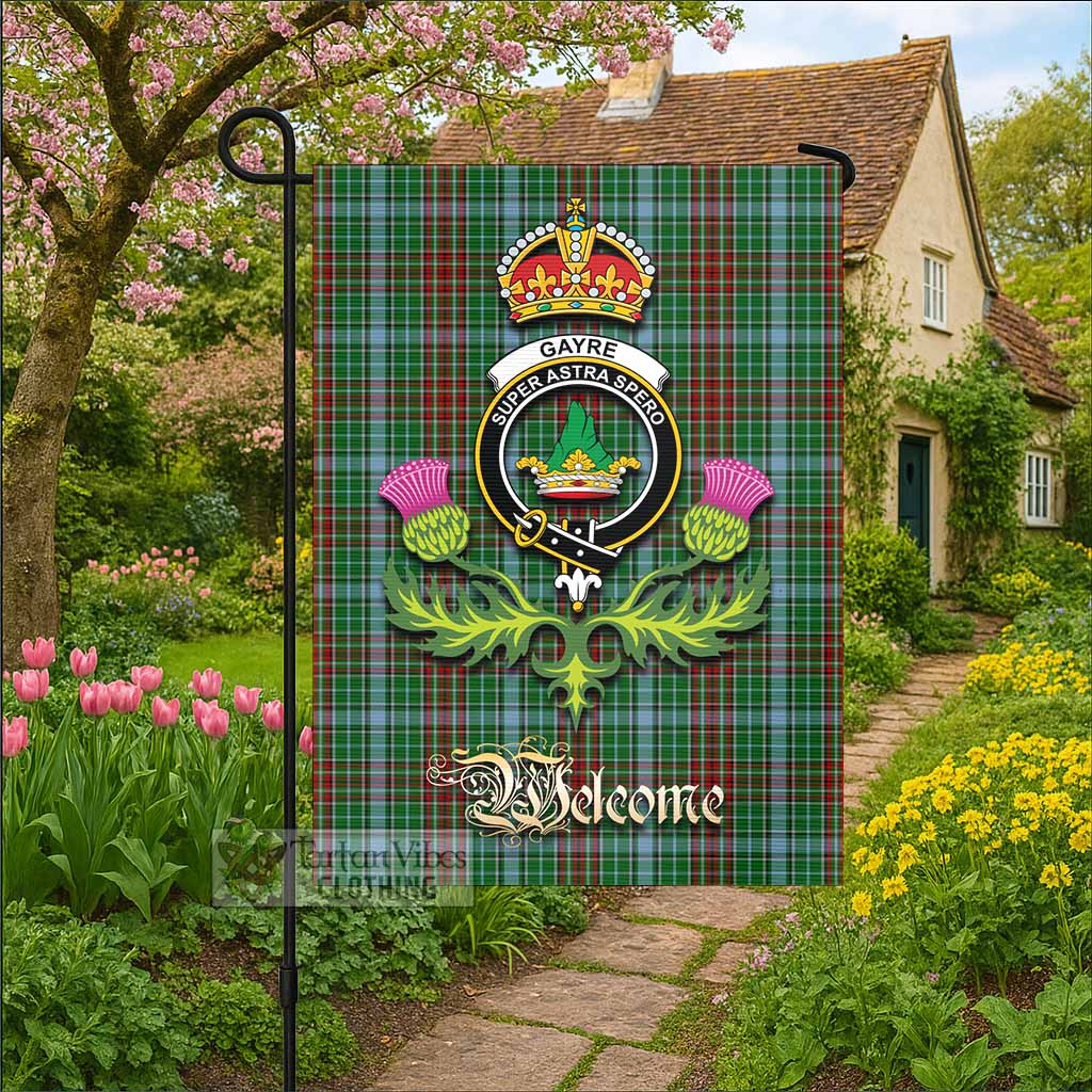Gayre Tartan Family Crest Garden Flag Royal Thistle Welcome Style - Tartan Vibes Clothing