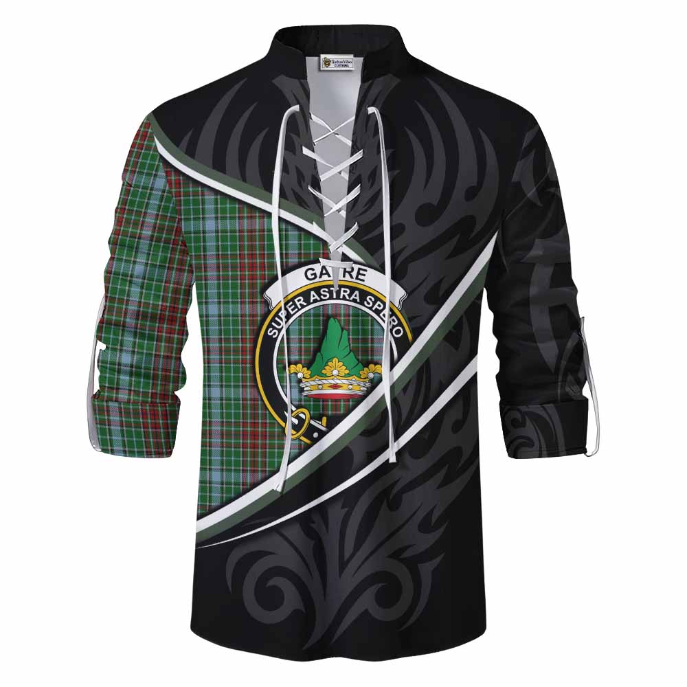 Gayre Tartan Family Crest Ghillie Kilt Shirt Celtic Scottish Thistle Floral - Tartan Vibes Clothing
