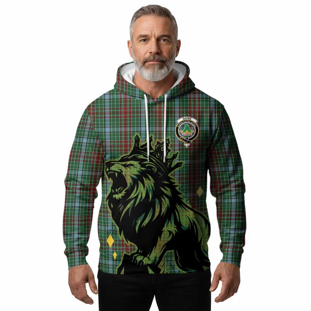 Gayre Tartan Family Crest Hoodie Crowned Lion Roaring