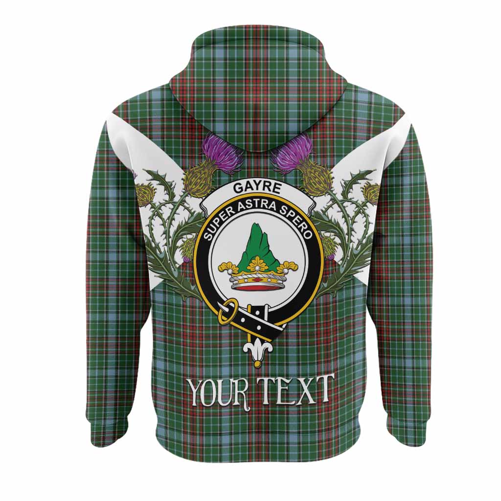 Gayre Tartan Family Crest Hoodie Scottish Burns Night Thistle Floral