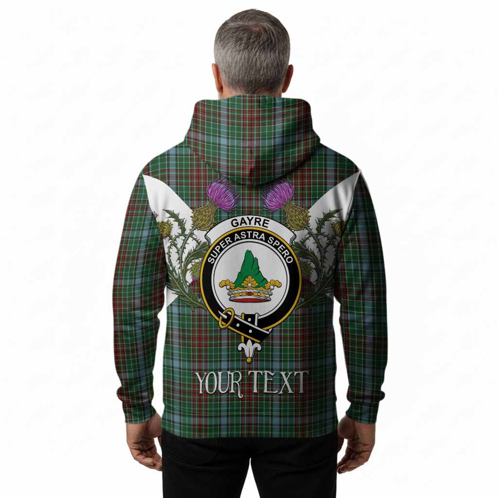 Gayre Tartan Family Crest Hoodie Scottish Burns Night Thistle Floral