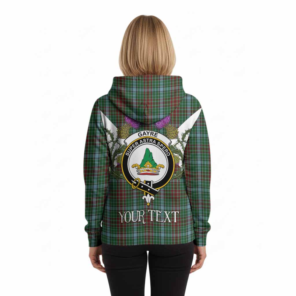 Gayre Tartan Family Crest Hoodie Scottish Burns Night Thistle Floral