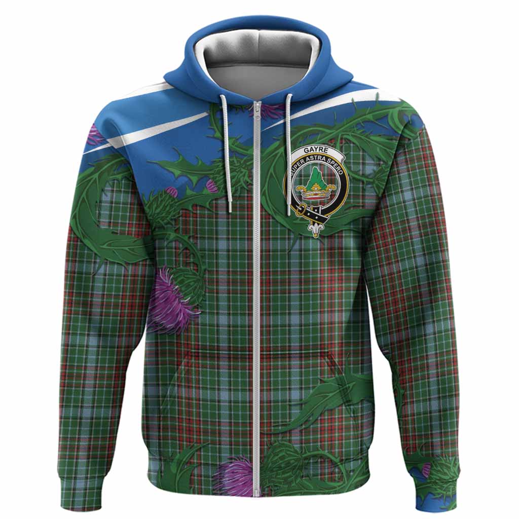 Gayre Tartan Family Crest Hoodie Thistle in Minimalism