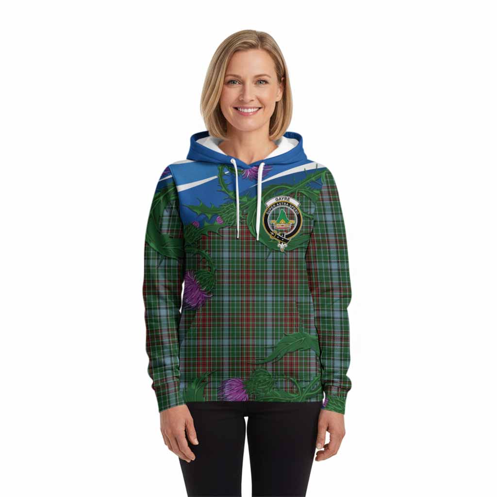 Gayre Tartan Family Crest Hoodie Thistle in Minimalism