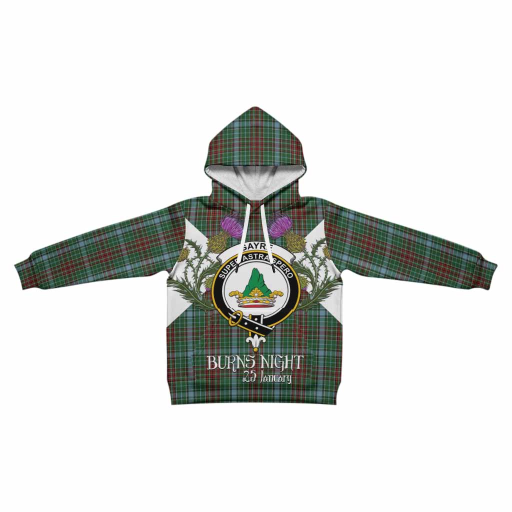 Gayre Tartan Family Crest Kid Hoodie Scottish Burns Night Thistle Floral