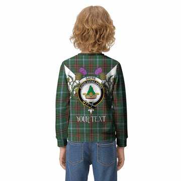 Gayre Tartan Family Crest Kid Knitted Sweatshirt Scottish Burns Night Thistle Floral
