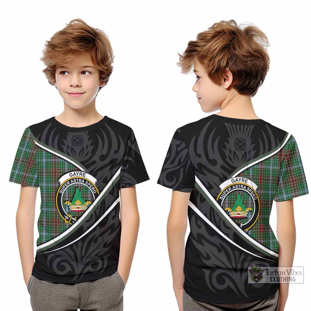 Gayre Tartan Family Crest Kid T-shirt Celtic Scottish Thistle Floral - Tartan Vibes Clothing