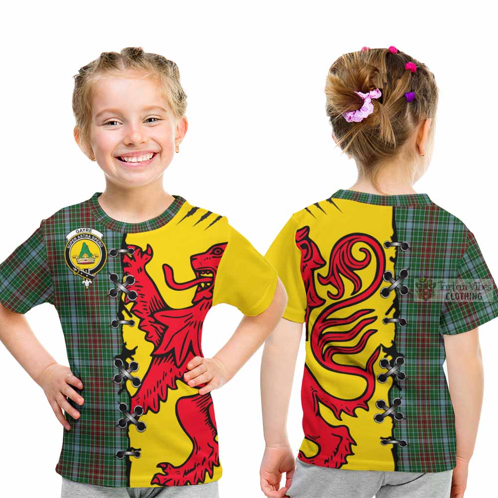 Gayre Tartan Family Crest Kid T-shirt Lion Rampant Honor - Tartan Vibes Clothing