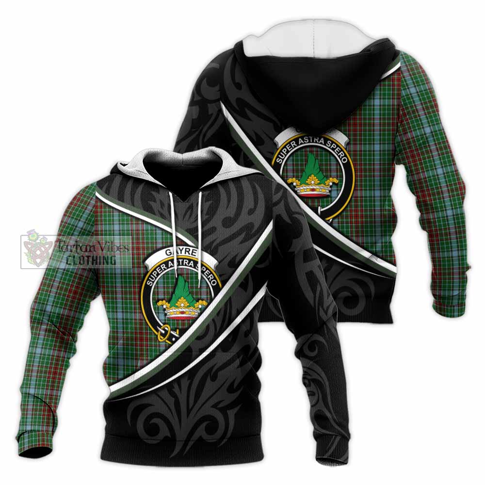 Gayre Tartan Family Crest Knitted Hoodie Celtic Scottish Thistle Floral - Tartan Vibes Clothing