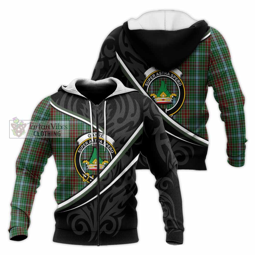 Gayre Tartan Family Crest Knitted Hoodie Celtic Scottish Thistle Floral - Tartan Vibes Clothing
