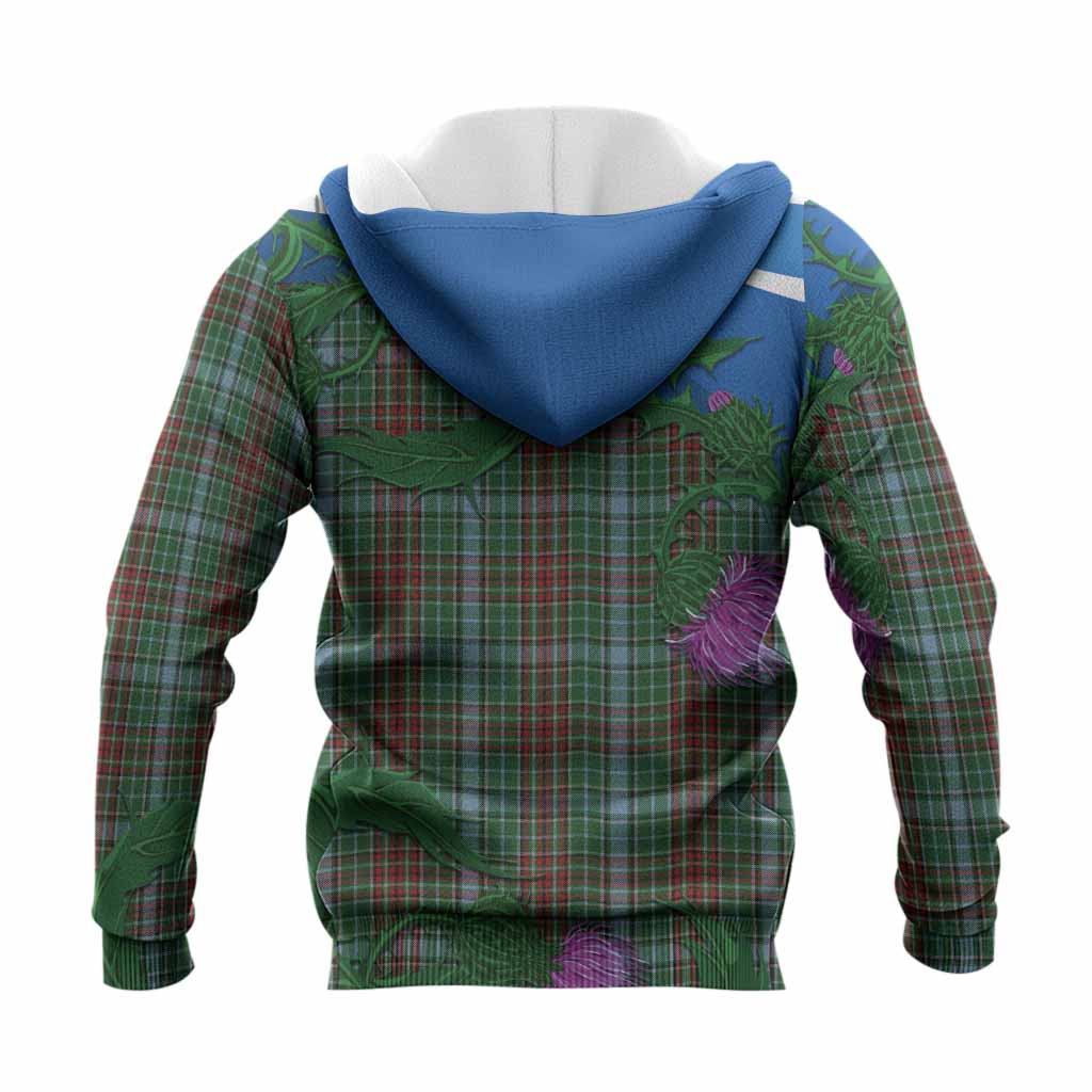 Gayre Tartan Family Crest Knitted Hoodie Thistle in Minimalism