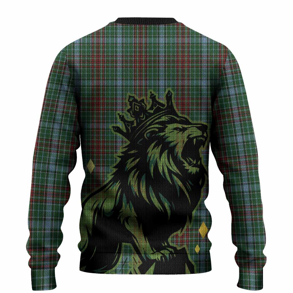 Gayre Tartan Family Crest Knitted Sweater Crowned Lion Roaring