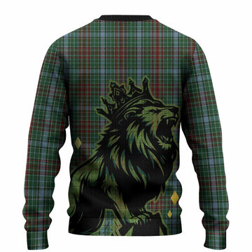 Gayre Tartan Family Crest Knitted Sweater Crowned Lion Roaring