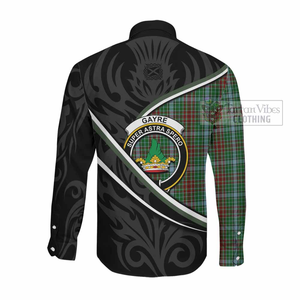 Gayre Tartan Family Crest Long Sleeve Button Shirts Celtic Scottish Thistle Floral - Tartan Vibes Clothing