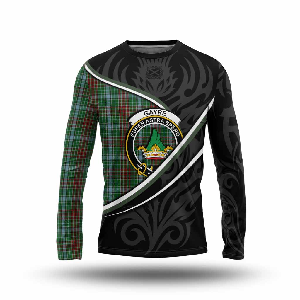 Gayre Tartan Family Crest Long Sleeve T-Shirt Celtic Scottish Thistle Floral - Tartan Vibes Clothing